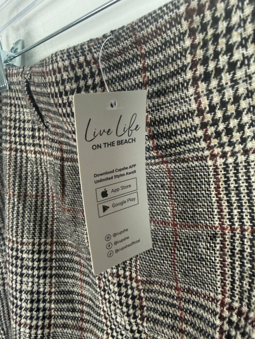 NWT Cupshe Plaid Button Mini Skirt Size XL NEW - Picture 5 of 8